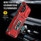 Podec Samsung Galaxy A13 5G - Telefoonhoesje - Anti-Shock Case met Kickstand Ring en Screenprotector - Rood