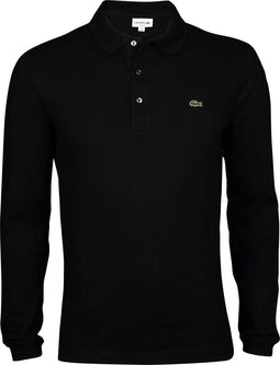 Lacoste Sport slim fit polo - poloshirt lange mouw - 100% katoen - zwart - Maat: XL