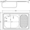 vidaXL - Gootsteen - met - afvoerset - 800x500x155 - mm - roestvrij - staal - zilver