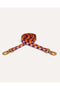 Dogguo Hondenriem - VICHY LEASH - S - Bordeaux/Oranje (2x200)