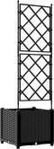 vidaXL - Tuinbak - met - Trellis - Zwart - 40x40x143 - cm