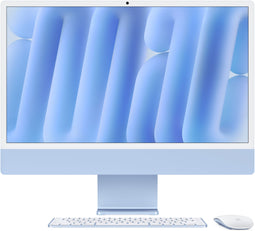 Apple iMac (2024) - All-in-one - M4 8-core CPU 8-core GPU 16GB RAM 256GB SSD Qwertz DE Blauw
