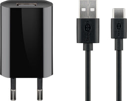 Goobay 45293 - USB-C™ opladerset - 5 W voedingseenheid met 1 m kabel - Zwart