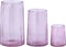 PTMD Pernella Pink Ribbed Glass Stormlight L