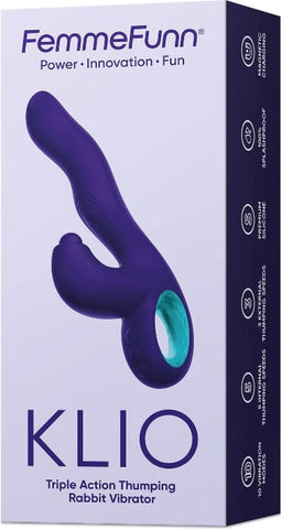 Klio drievoudige bunny vibrator Donkerpaars