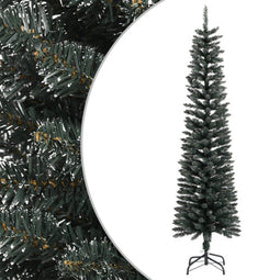 vidaXL - Kunstkerstboom - met - standaard - smal - 180 - cm - PVC - groen