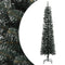vidaXL - Kunstkerstboom - met - standaard - smal - 180 - cm - PVC - groen