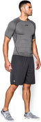 Under Armour HeatGear® Armour - Compressie Sportshirt Korte Mouw - UPF 30+ - Carbon Heather (M)
