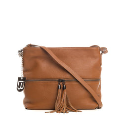 Lucca Baldi Leren Schoudertas Cognac Winter - 36 x 23 x 10 cm - Echt Rundleer - Made in Italy