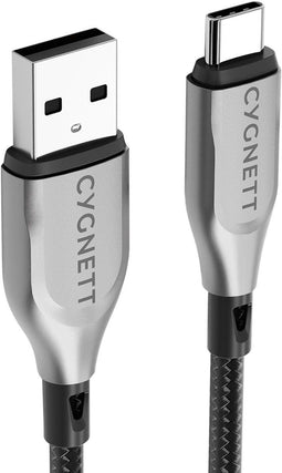 Cygnett USB-A naar USB-C Kabel - 1 Meter - Opladen en Dataoverdracht - Zwart