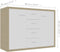 vidaXL - Dressoir - 88x30x65 - cm - bewerkt - hout - wit - en - sonoma - eikenkleurig