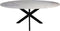 Ovale eettafel - 180x100x76 - Wit/zwart - Marmer/metaal