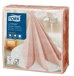 Tork - Dinerservet Linstyle 1/4 vouw 1-laags 390x390mm 50 vel koraal 478881 | 240 stuks
