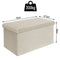 Woltu Opbergbank Velvet Crème 80L 76 x 37,5 x 38 cm