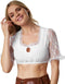dressforfun - Dirndlblouse Fanni XL - verkleedkleding - kleur wit - 303073