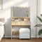 vidaXL - Kaptafel - met - LED - 80x41x134,5 - cm - sonoma - eikenkleurig