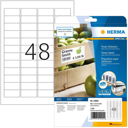 Herma 10902 - Etiketten A4 - Extreem sterk hechtend - 45.7x21.2mm (1200 stuks)