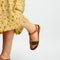 PS Poelman Lizzy - Dames Sandalen - Cognac Bruin met Metallic Brons Snake Print - Maat 41