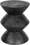 MUST Living Stool Curve,45xØ35 cm, suar wood, black with natural cracks