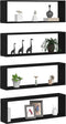 vidaXL - Wandplanken - 4 - stuks - Zwart - Eiken - 80x15x26 - cm - Bewerkte - Hout