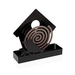 Steun voor anti-muggen spiralen Versa Zwart Metaal 5 x 17 x 17 cm Vogel