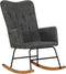 vidaXL - Schommelstoel - in - vintage - stijl - canvas - zwart