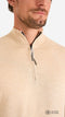 Mario Russo Half Zip Sweater - Trui Heren - Sweater Heren - Coltrui Heren - 3XL - Beige