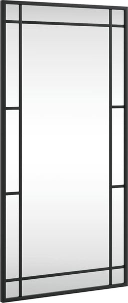 vidaXL - Wandspiegel - rechthoekig - 40x80 - cm - ijzer - zwart