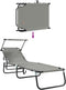 vidaXL - Vouwbaar - Ligbed - met - Luifel - Grijs - 600D - Oxford - Stof