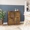 vidaXL - Dressoirs - 2 - st - 30x30x70 - cm - bewerkt - hout - gerookt - eikenkleurig