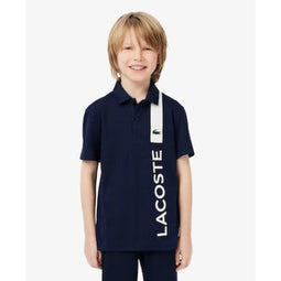 Lacoste Ultra Dry Piqué - Kinder Tennis-Polo - Transpiratieafvoer - Blauw - Maat 92 cm (2A)