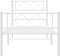 vidaXL - Bedframe - met - hoofd- - en - voeteneinde - metaal - wit - 90x200 - cm