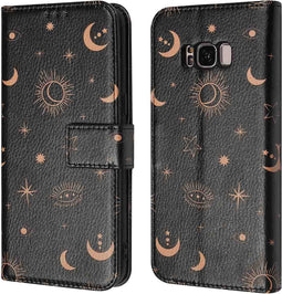iMoshion Hoesje Geschikt voor Samsung Galaxy S8 Hoesje Met Pasjeshouder - iMoshion Design Bookcase smartphone - Zwart / Sky Black