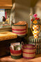 Mica Decorations Mand - Set van 3 - H29 x Ø32 cm - Bruin Rood Groen Roze (set van 3)