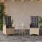 vidaXL - Tuinstoelen - 2 - st - verstelbaar - kussens - poly - rattan - gemengd - beige