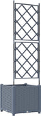 vidaXL - Tuinbak - met - Trellis - Lichtgrijs - 40x40x143 - cm