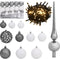 vidaXL - Kunstkerstboom - met - scharnieren - 150 - LED's - en - kerstballen - 150 - cm