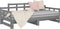 vidaXL - Slaapbank - uitschuifbaar - massief - grenenhout - grijs - 2x(80x200) - cm