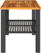vidaXL Tuintafel 70x38x42 cm poly rattan en acaciahout zwart