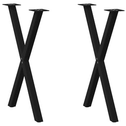 vidaXL - Eettafelpoten - 2 - st - X-vormig - 57x(72-73) - cm - staal - zwart
