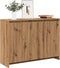 vidaXL - Dressoir - 102x33x75 - cm - bewerkt - hout - artisanaal - eikenkleurig