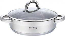 Klausberg 7172 - Lage - kookpan - met deksel - 3,5L - Ø24 cm - RVS - Inductie - allewarmtebronnen