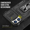 Podec iPhone 12 Pro - Telefoonhoesje - Anti-Shock Case Cover met Kickstand Ring en Screenprotector - Zwart