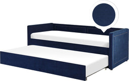 Beliani MIMIZAN - Eenpersoonsbed - Blauw - Corduroy