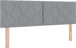 vidaXL - Hoofdbord - Diamant - Blokken - Design - Lichtgrijs - 160 - cm - Stof
