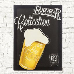 Beer Collection - Linnen Canvas - Bierpul met diepte-effect - Zwart/Geel