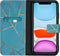 iMoshion Hoesje Geschikt voor iPhone 11 Hoesje Met Pasjeshouder - iMoshion Design Softcase Bookcase - Goud / Meerkleurig / Blauw / Blue Graphic