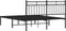 vidaXL - Bedframe - met - hoofdbord - metaal - zwart - 135x190 - cm