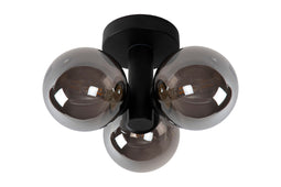 Lucide TRUDY - Plafonnire - 28 cm - 3xG9 - IP44 - Zwart