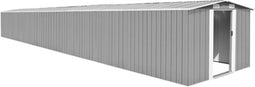 vidaXL - Tuinschuur - 257x990x181 - cm - gegalvaniseerd - staal - grijs